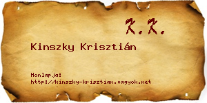 Kinszky Krisztián névjegykártya